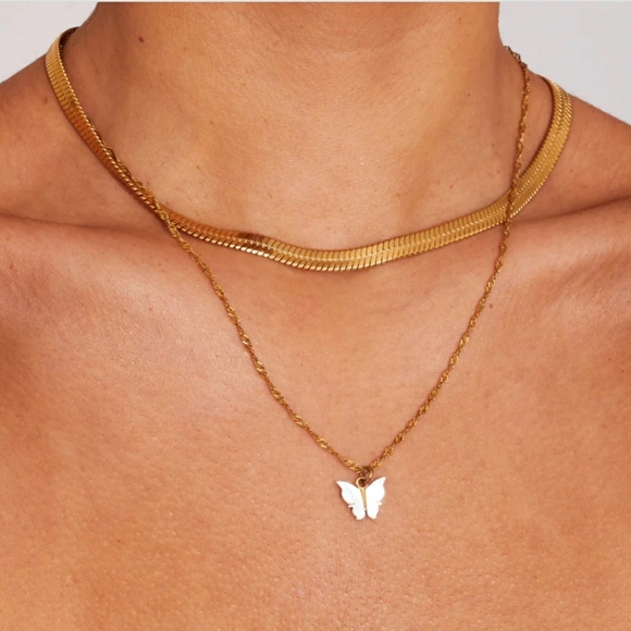 18k gold Snake chain choker necklace - Picture 4 of 5